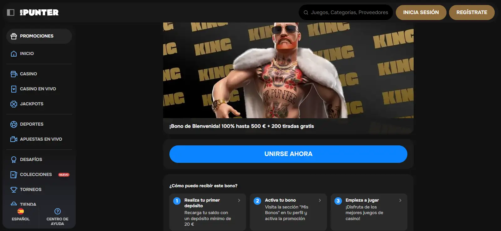 Bono de bienvenida de MrPunter con importe máximo, depósito mínimo y requisitos de apuesta